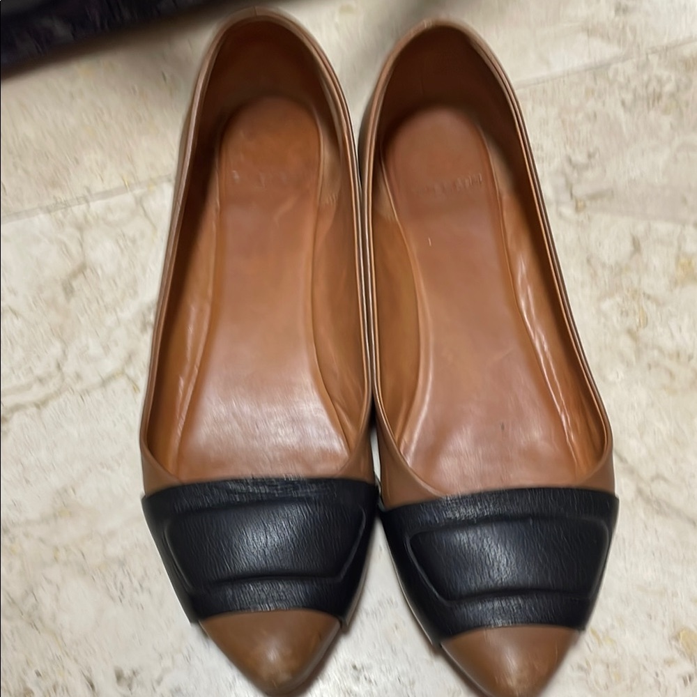Givenchy Black and Brown Leather Flats